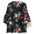 Women Tops Floral Print Blouse Shirt - SunLify