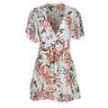 Sexy V Neck Mini Dress Women Floral Short Sleeve Sashes Summer Dresses Tunic High Waist Ladies Sundress Female  Clothing - SunLify