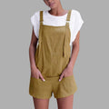 Jumpsuit for women Linen pockets Rompers Playsuit Shorts Pants - SunLify