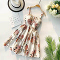 Summer Women Spaghetti Strap Print Floral Sleeveless Style dress - SunLify