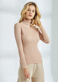 Long Sleeve Ribbed Sweater for Women Warm Pullover Knitted Sweater - SunLify