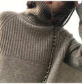 Woman Sweater Black Turtleneck Autumn Winter Knitted Long Sleeve Basic Sweater Plus Size Fashion Oversized Pullover Clothes - SunLify