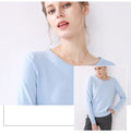 Knitted Sweater Autumn Winter Women Pure Pink Long Sleeve Tops Fashion Ladies Pullover Basic Sweaters Fall  Womens Clothing - SunLify