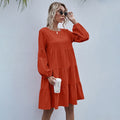 Dress Woman Autumn Spring Fashion Casual Ladies Black Ruffle Ruched Loose Fitted Womens Dresses New Arrival  Fall Clothes - SunLify