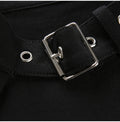 Lossky Sexy Cropped Tops Women Vogue Choker Collar Metal Buckle Short T-shirt Summer Vegan Clothes Black Gothic Streetwear - SunLify