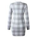 Sweater Dress Women Autumn Winter Elegant Office Plaid Long Sleeve Knit Clothes Slim Fit Black Ladies Dresses New Arrival - SunLify