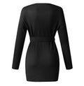 Long Cardigan Women Autumn Winter French Clothes Elegant Ladies Long Sleeve V Neck Knit Black Sweater Tops Belt  Jacket Coat - SunLify