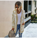 Long Sweater Cardigan Women Autumn Winter Thicken Warm Clothes Elegant Ladies Long Sleeve Print Knitted Cardigans Tops Fall - SunLify