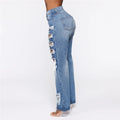 Fashion Personality Women Jeans Denim Hole Female High Waist Stretch Slim Sexy Ripped Trousers Women Streetwear Straight Jean - SunLify