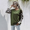 Sweater Autumn Winter Patchwork Leopard Long Sleeve Knit Womans Clothes Loose Pullover Sweaters For Women  Fall Fashion Tops - SunLify