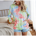 Tie Dye Print Hoodie Sweatshirt Long Sleeve Pocket Pullover Pastel Aesthetic Womens Hoodies Tops Fall  Fashion Clothes Women - SunLify