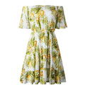 Off Shoulder Dress Sexy Women Strapless Backless Summer Casual Print Mini Short Sundresses Green Fitted Clothing Holiday - SunLify