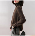 Woman Sweater Black Turtleneck Autumn Winter Knitted Long Sleeve Basic Sweater Plus Size Fashion Oversized Pullover Clothes - SunLify