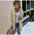 Long Sweater Cardigan Women Autumn Winter Thicken Warm Clothes Elegant Ladies Long Sleeve Print Knitted Cardigans Tops Fall - SunLify