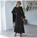 Long Dress Autumn Winter Dots Flroal Print Ruffle Black Clothes Elegant Ladies Flower Long Sleeve Maxi Dresses For Women - SunLify