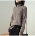 Woman Sweater Black Turtleneck Autumn Winter Knitted Long Sleeve Basic Sweater Plus Size Fashion Oversized Pullover Clothes - SunLify