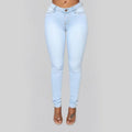 Summer Women casual Thin Denim jeans High Waist Jeans ladies push up Stretch Jeans plus size washed denim skinny pencil pants - SunLify