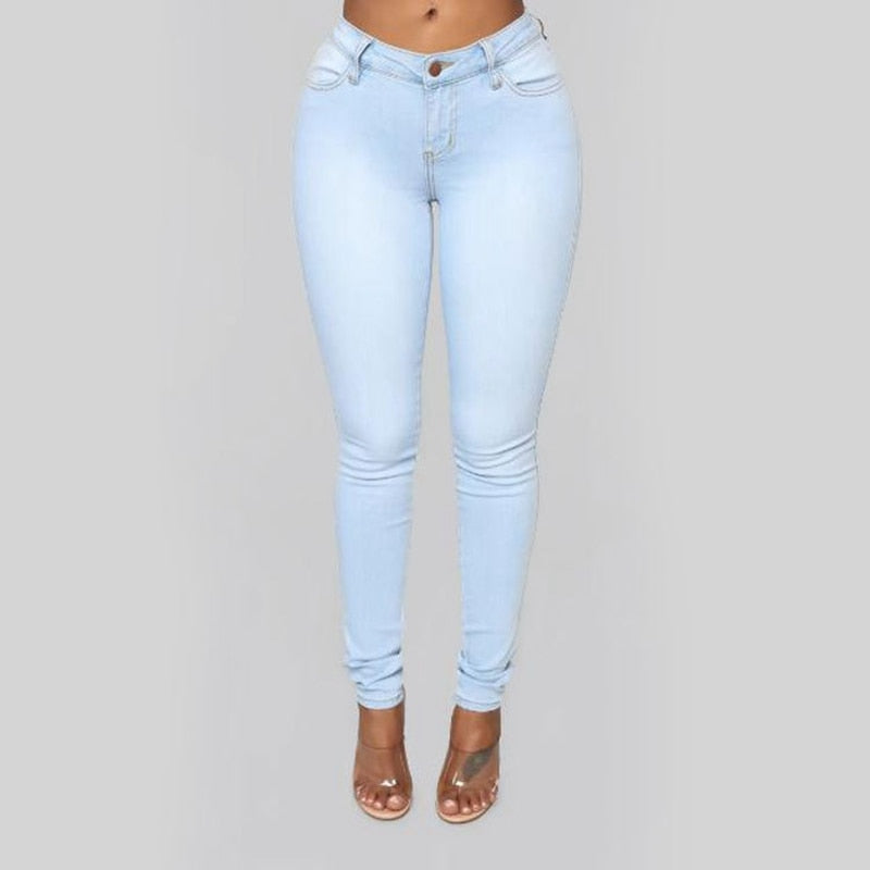 Summer Women casual Thin Denim jeans High Waist Jeans ladies push up Stretch Jeans plus size washed denim skinny pencil pants - SunLify