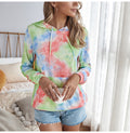 Tie Dye Print Hoodie Sweatshirt Long Sleeve Pocket Pullover Pastel Aesthetic Womens Hoodies Tops Fall  Fashion Clothes Women - SunLify