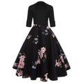 Vrouwen Vierkante Kraag Dress Retro Jurk Lente Rockabilly 1960's Party - SunLify