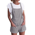 Jumpsuit for women Linen pockets Rompers Playsuit Shorts Pants - SunLify