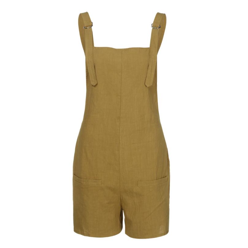 Jumpsuit for women Linen pockets Rompers Playsuit Shorts Pants - SunLify