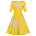 Vrouwen Vintage Party Dress Herfst A-lijn Jurk Stip Druk Pin Jurken - SunLify