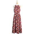 Long Dress Women Casual Summer Floral Midi Sundresses Elegant Ladies Flower Fitted Beach Tunic Clothing  Red Clothes Women - SunLify