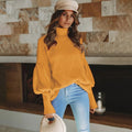 Lossky Women Knitted Sweater Turtleneck Long Sleeve Tops Autumn Winter Leisure Yellow Loose Pullovers Soft Minimali Sweater - SunLify