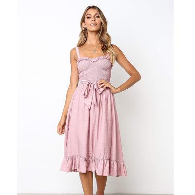 Strapless Spaghetti Band Katoen Zomerjurk  Elegante Backless Jurk - SunLify