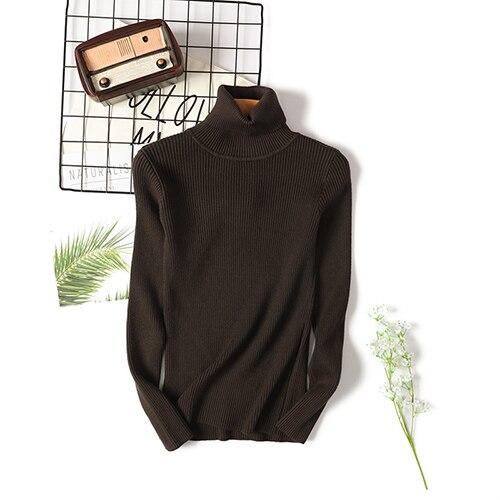 Long Sleeve Ribbed Sweater for Women Warm Pullover Knitted Sweater - SunLify