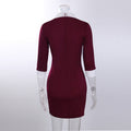 Winter Autumn Women Dress Turn-Down Collar Slim Casual Dress - SunLify