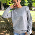 Women Long-sleeve Sweatshirt Round Neck Lace Up Casual Pullover - SunLify