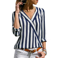 Women Striped Blouse Shirt Long Sleeve - SunLify