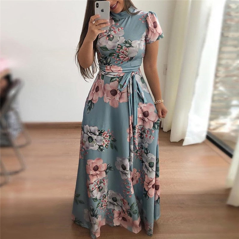 Women Summer Dress Turtleneck Bandage Elegant Dresses - SunLify