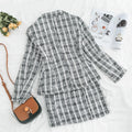 Two-piece plaid tweed women blazer suit Casual streetwear suits - SunLify