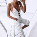 Casual Print Rompers Womens Jumpsuit Striped Women Clothes - SunLify