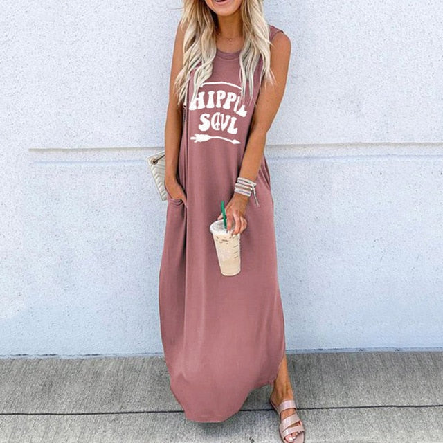 Boho Midi Dress Summer Beach Sundress - SunLify