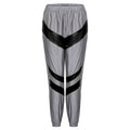 Silver Black Reflective Color Block Sports Hoodie Pants Suit Set - SunLify