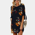 Summer Dress Boho Style Floral Print Chiffon Beach Dress - SunLify