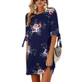 Summer Dress Boho Style Floral Print Chiffon Beach Dress - SunLify