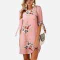 Summer Dress Boho Style Floral Print Chiffon Beach Dress - SunLify