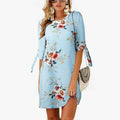 Summer Dress Boho Style Floral Print Chiffon Beach Dress - SunLify