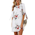 Summer Dress Boho Style Floral Print Chiffon Beach Dress - SunLify