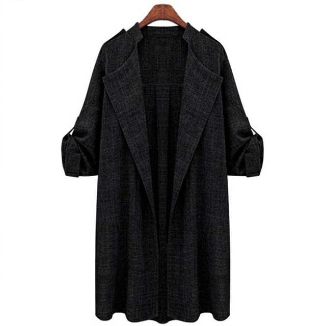 Women Jacket Ladies Long Overcoat Waterfall Cardigan Plus Size - SunLify