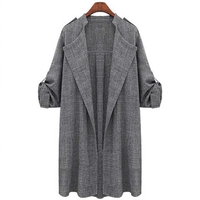 Women Jacket Ladies Long Overcoat Waterfall Cardigan Plus Size - SunLify