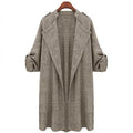 Women Jacket Ladies Long Overcoat Waterfall Cardigan Plus Size - SunLify