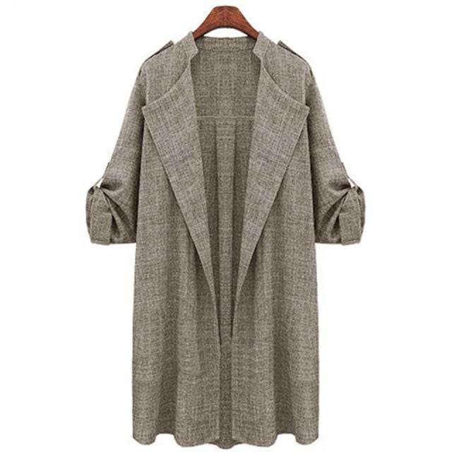 Women Jacket Ladies Long Overcoat Waterfall Cardigan Plus Size - SunLify