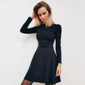 Women Long Sleeve Bodycon O-neck Casual Dress - SunLify