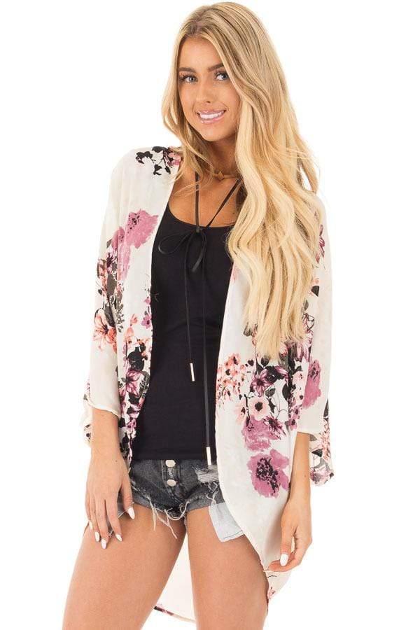 Bohemia Flower Print Summer Beach Women's Cardigan Loose Chiffon Coat - SunLify